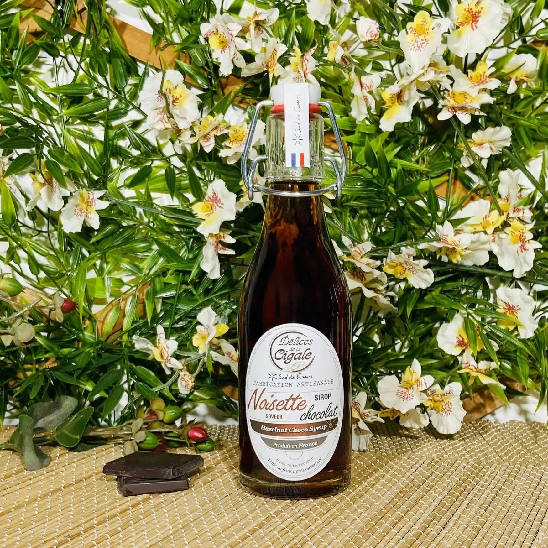 sirop noisette chocolat fabriqué en Occitanie