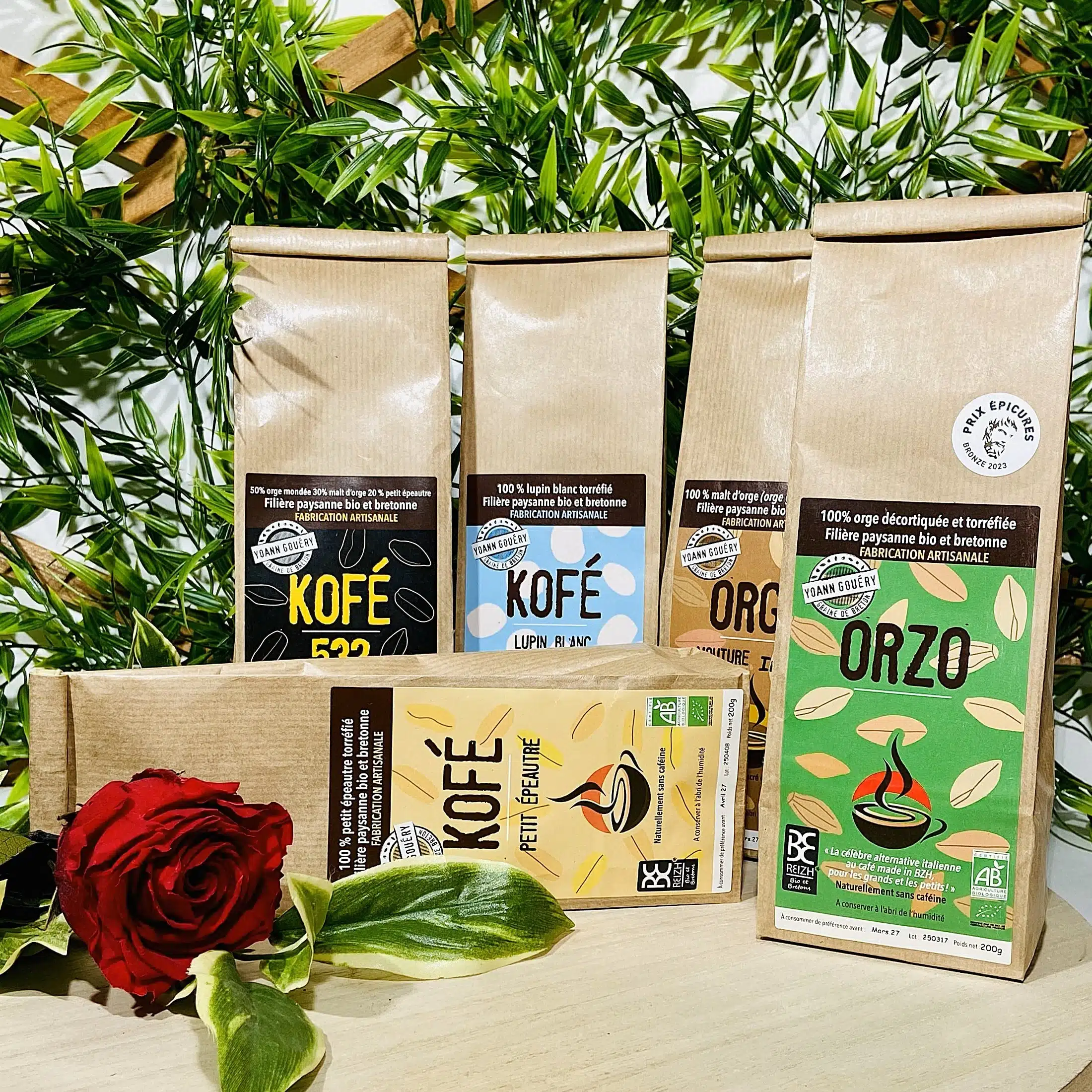 cafés de céréales, orge, orzo, petit épeautre, lupin blanc