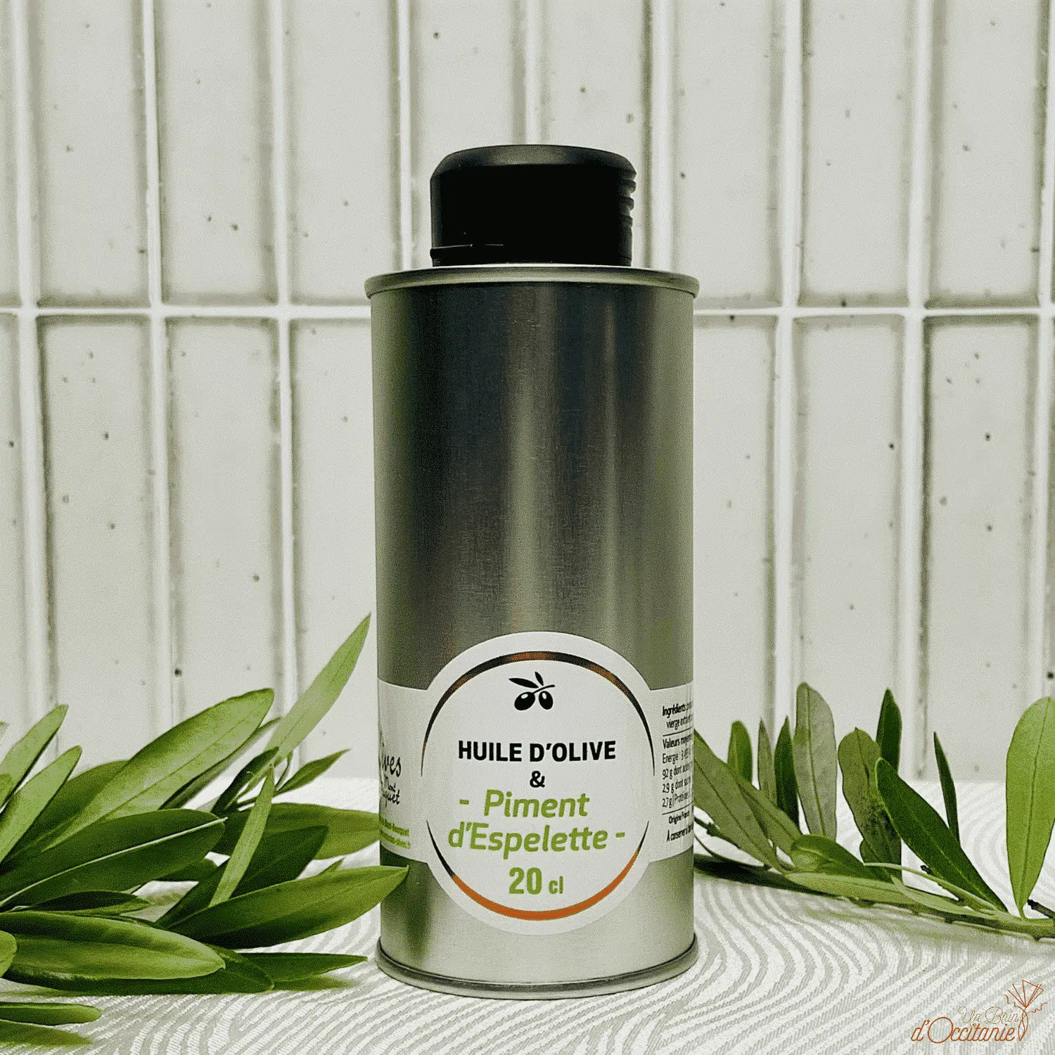 huile d'olive au piment d'Espelette olives du Mont Bouquet